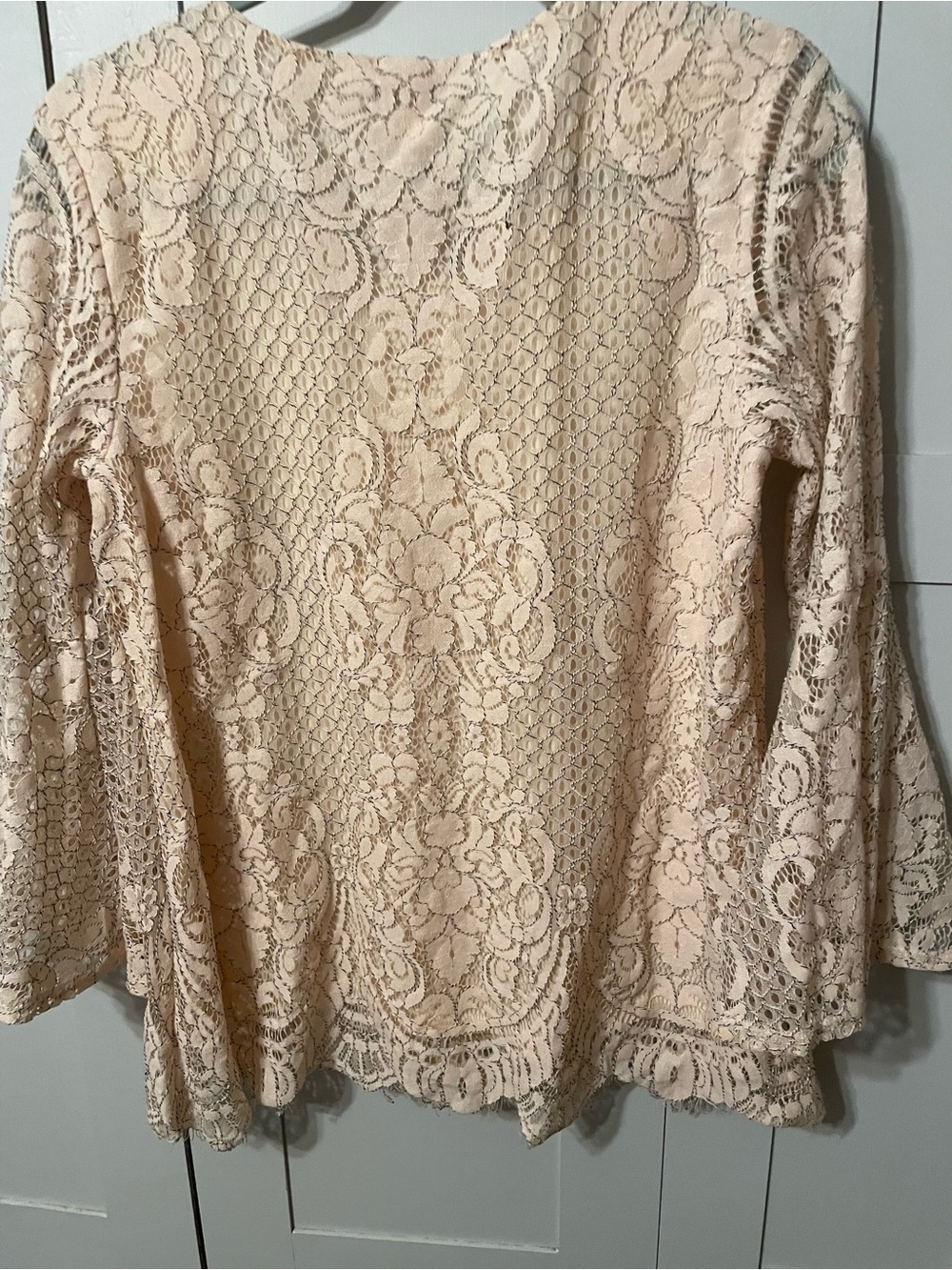 Alfani Blush Lace Bell-Sleeve Women's Top - Picture 10 of 16